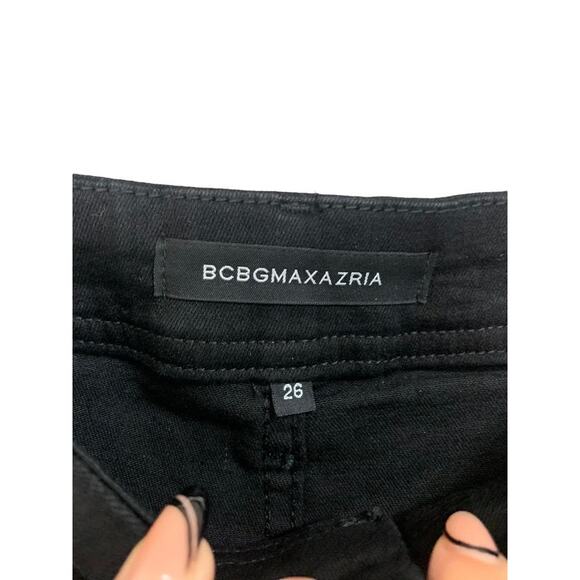 BCBGMAXAZRIA Women's High Rise Denim Shorts Black Size 26 NWT $138 - Picture 4 of 6